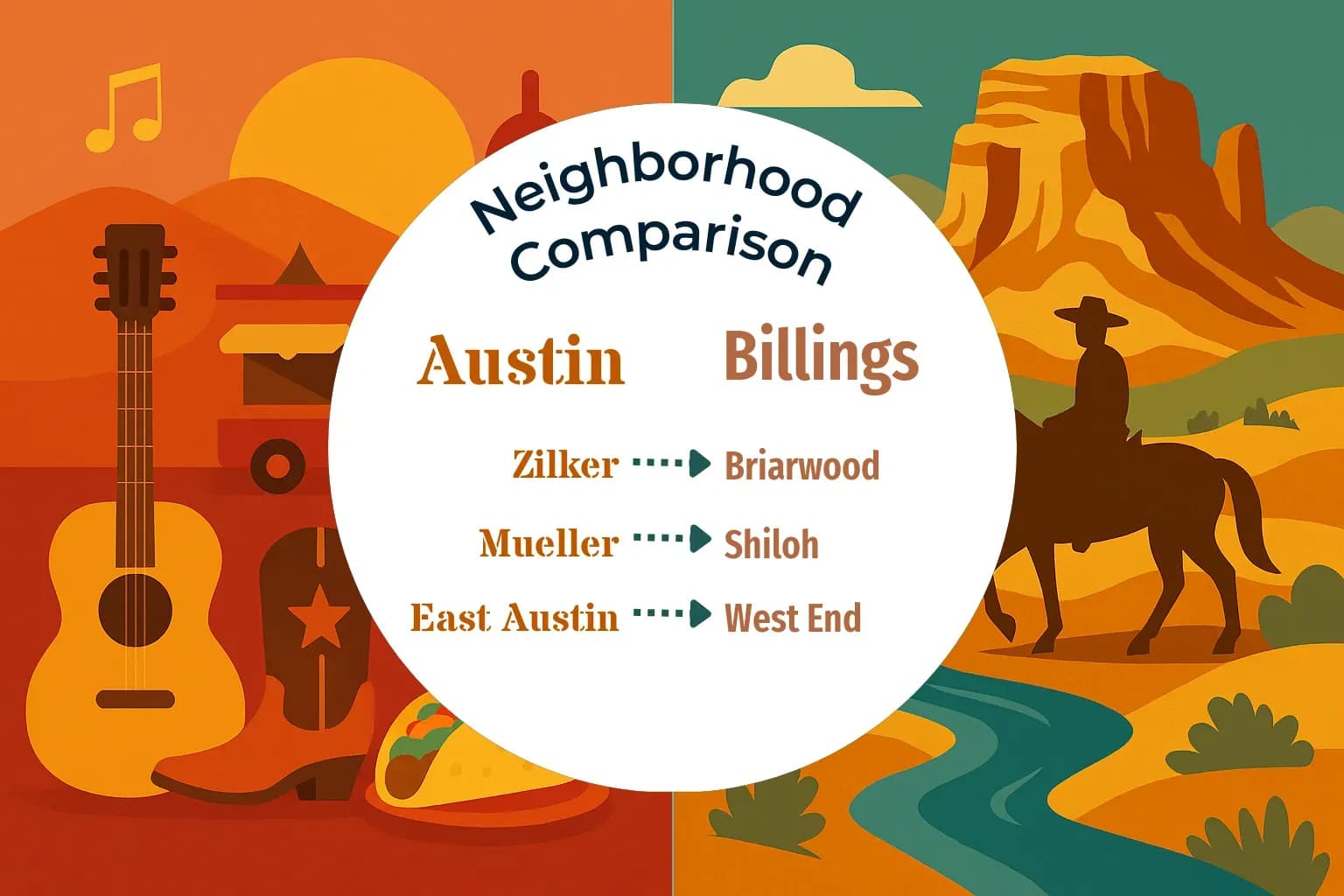 Austin vs Billings Neighborhood Comparison