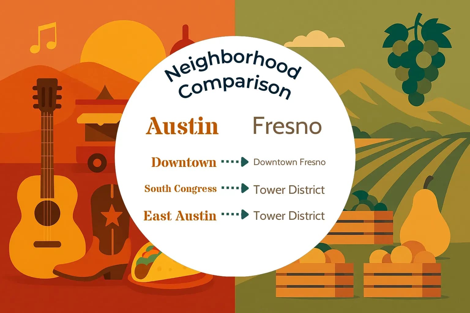 Austin vs Fresno Neighborhood Comparison
