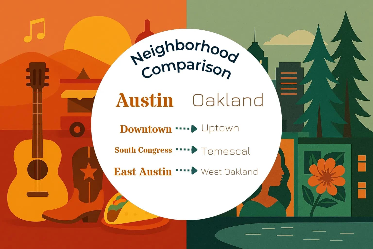 Austin vs Oakland Neighborhood Comparison