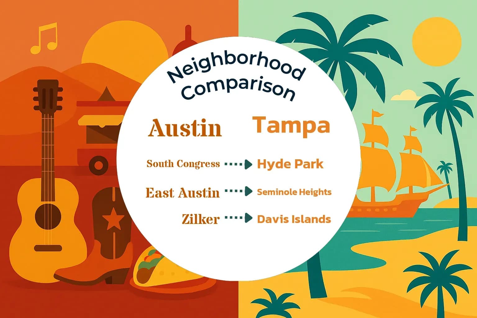 Austin vs Tampa Neighborhood Comparison