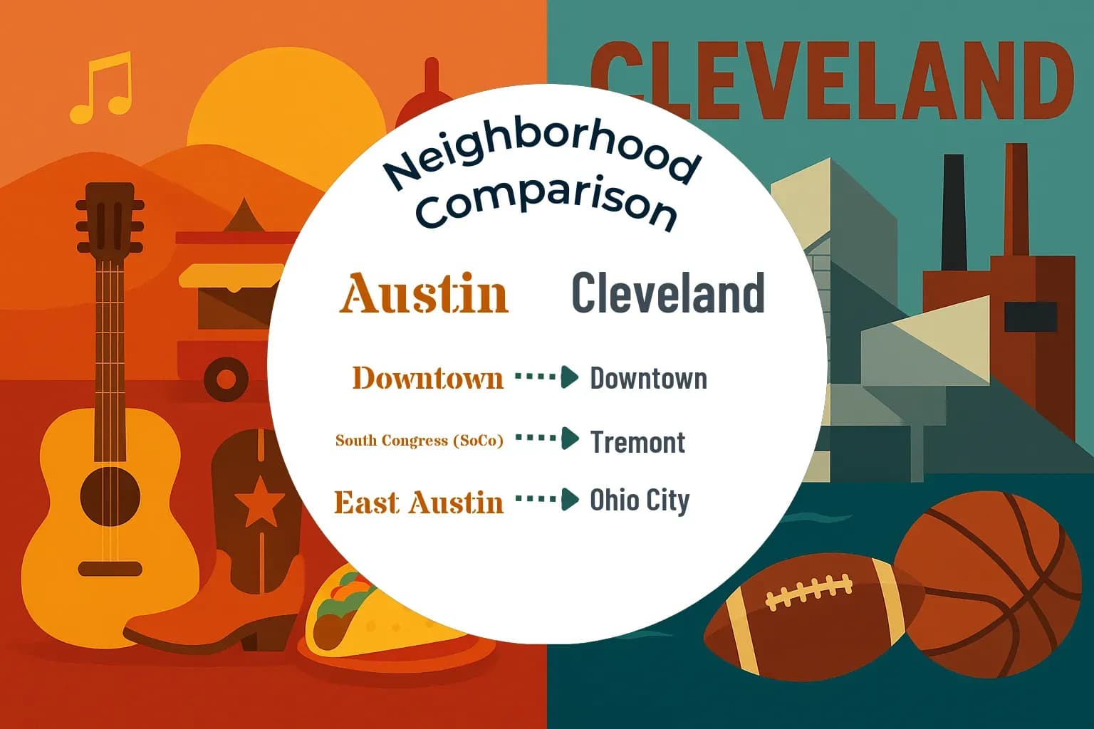 Austin vs Cleveland Neighborhood Comparison