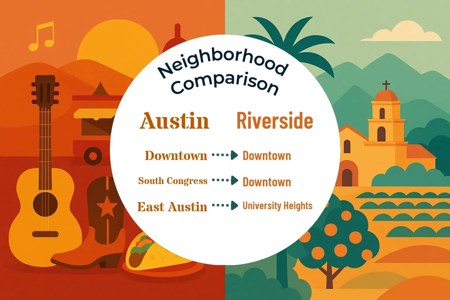 Austin vs Riverside Neighborhood Comparison