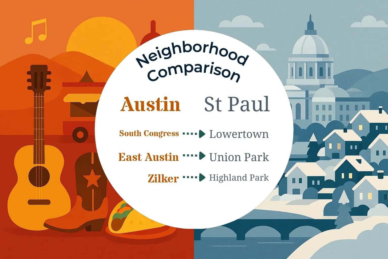 Austin vs St. Paul Neighborhood Comparison