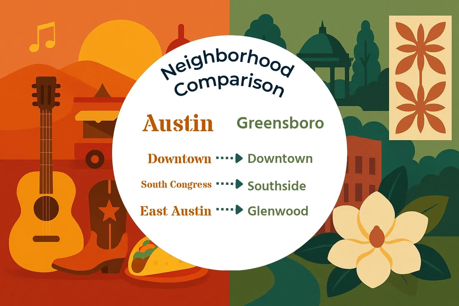 Austin vs Greensboro Neighborhood Comparison