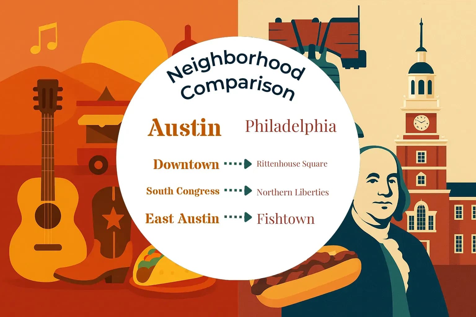 Austin vs Philadelphia Neighborhood Comparison