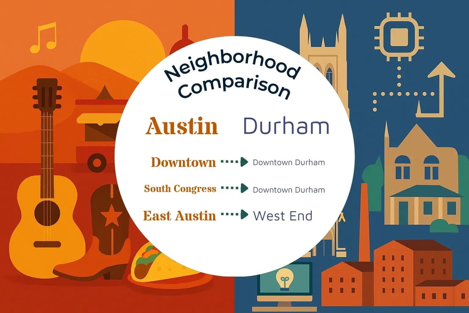 Austin vs Durham Neighborhood Comparison