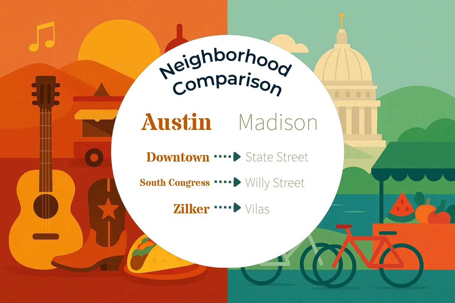 Austin vs Madison Neighborhood Comparison