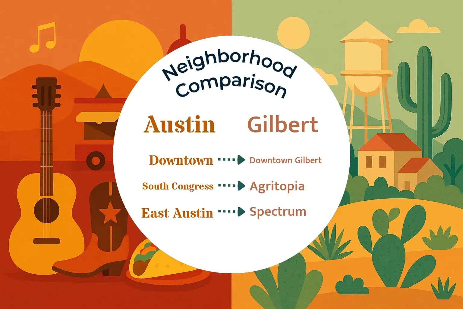 Austin vs Gilbert Neighborhood Comparison