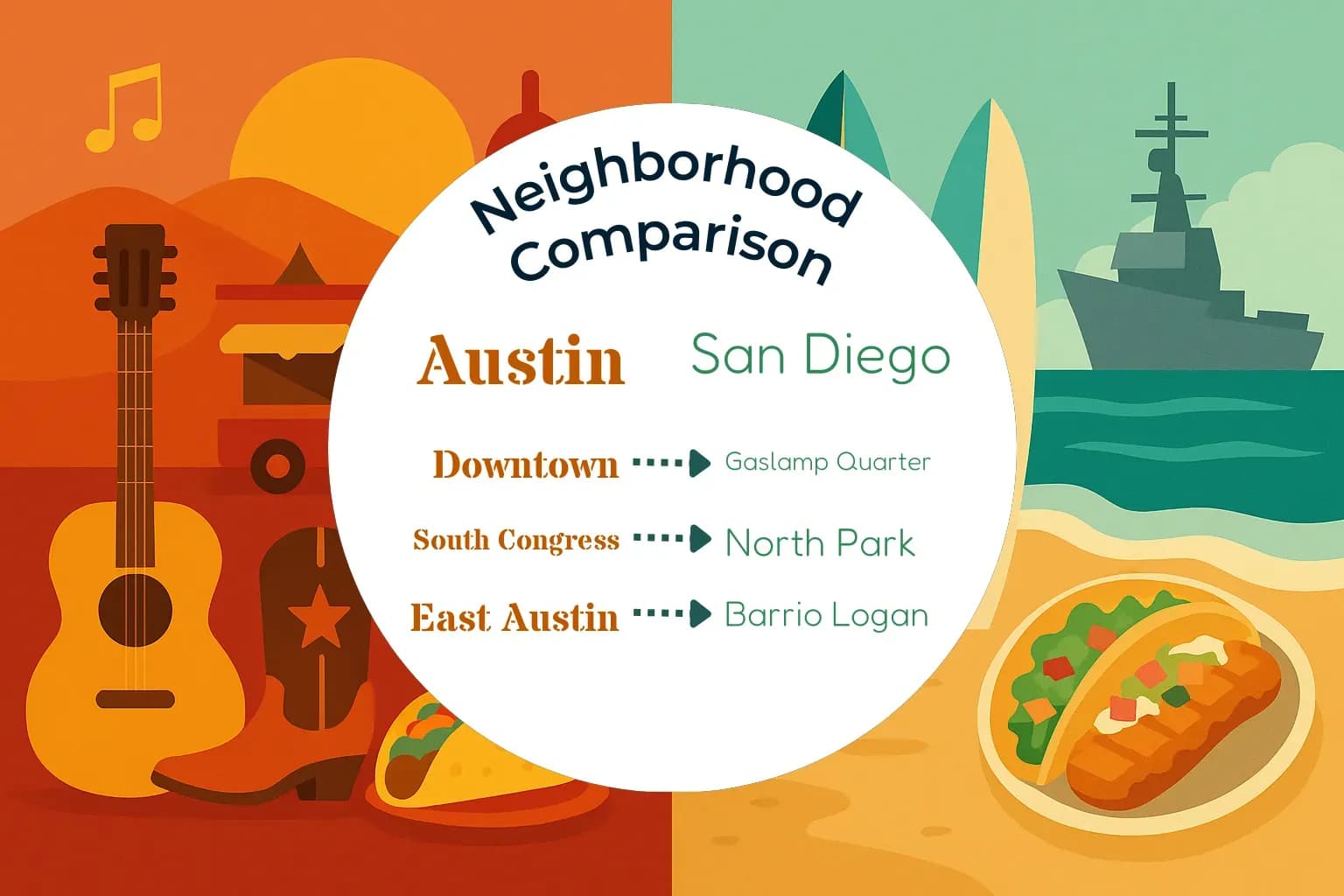 Austin vs San Diego Neighborhood Comparison