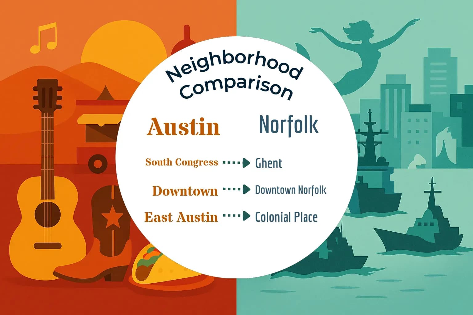 Austin vs Norfolk Neighborhood Comparison