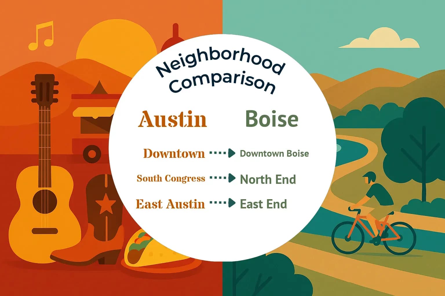 Austin vs Boise Neighborhood Comparison