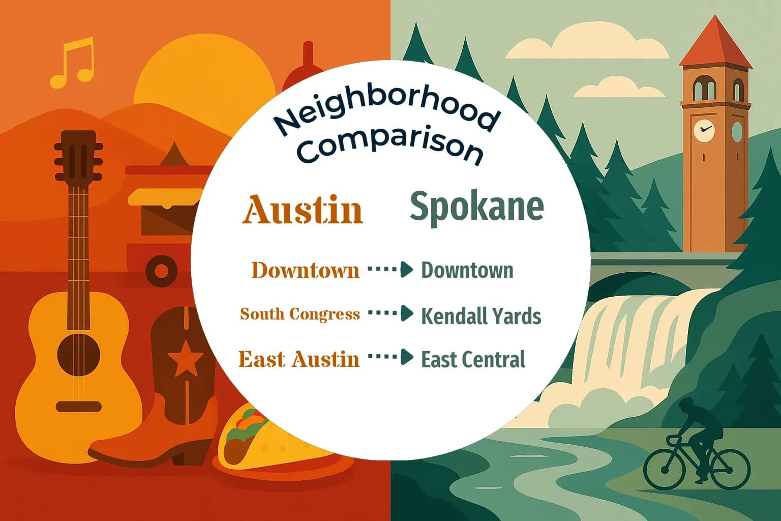 Austin vs Spokane Neighborhood Comparison