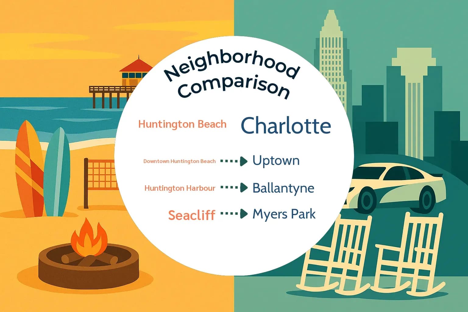 Huntington Beach vs Charlotte Neighborhood Comparison