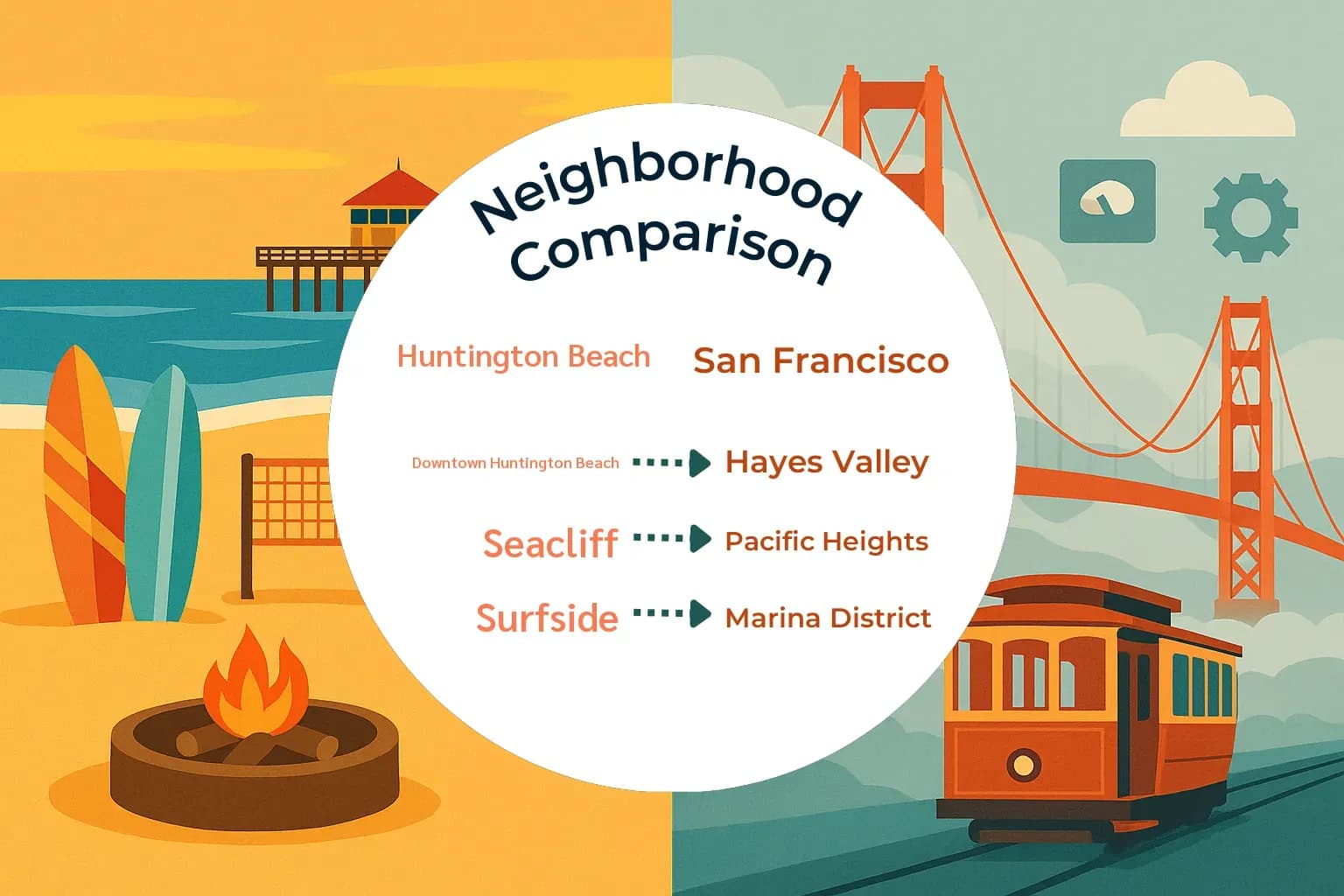 Huntington Beach vs San Francisco Neighborhood Comparison