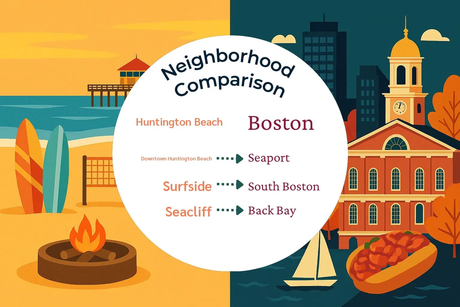 Huntington Beach vs Boston Neighborhood Comparison