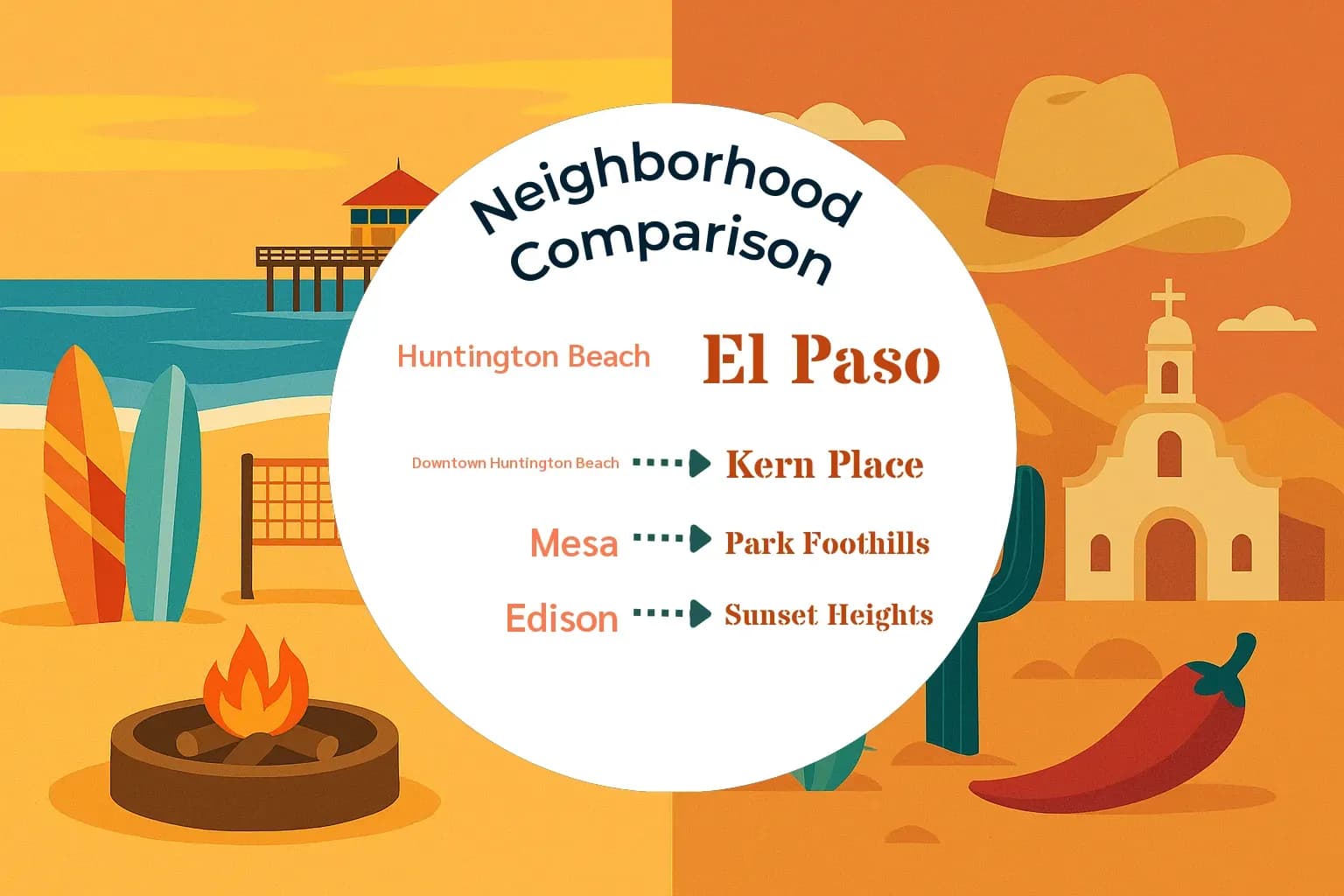 Huntington Beach vs El Paso Neighborhood Comparison
