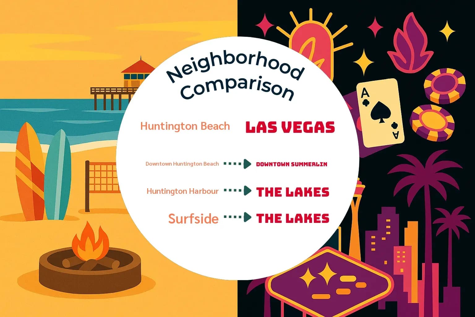 Huntington Beach vs Las Vegas Neighborhood Comparison