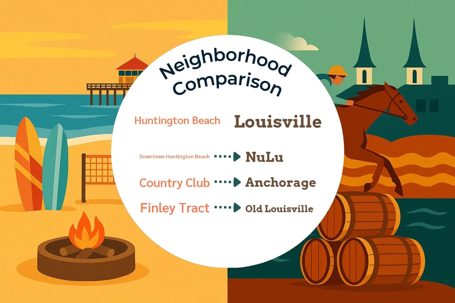 Huntington Beach vs Louisville Neighborhood Comparison