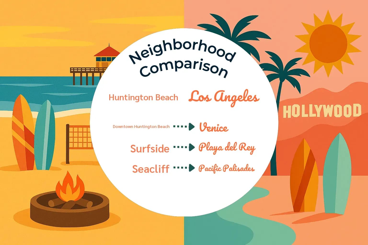 Huntington Beach vs Los Angeles Neighborhood Comparison