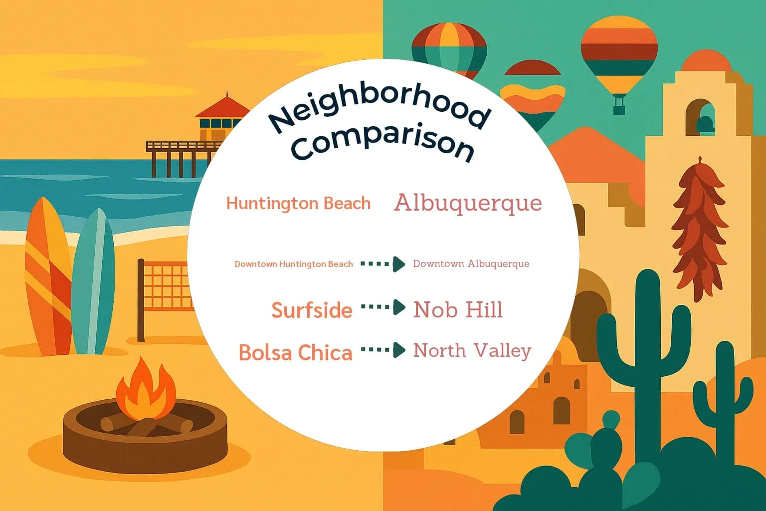 Huntington Beach vs Albuquerque Neighborhood Comparison