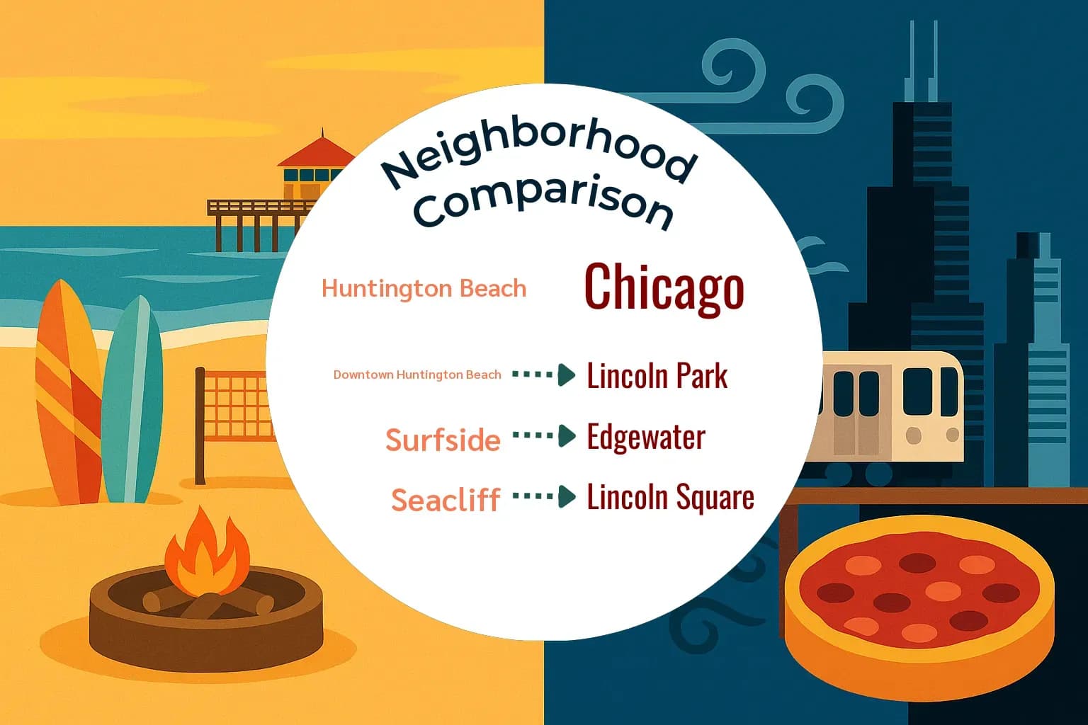 Huntington Beach vs Chicago Neighborhood Comparison