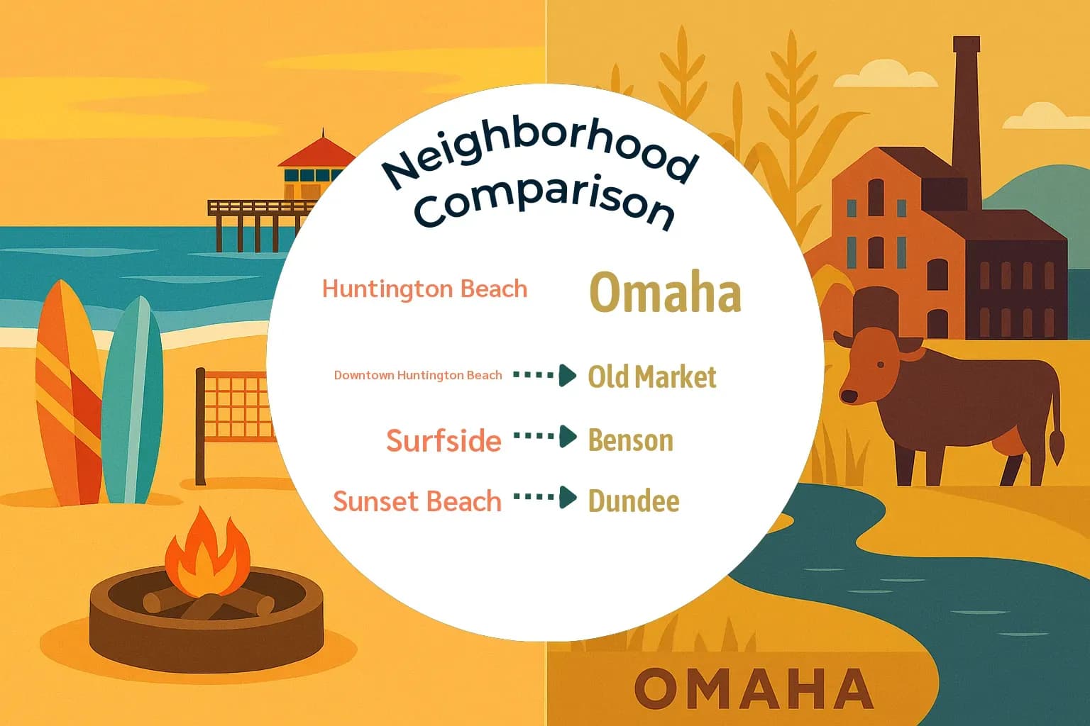 Huntington Beach vs Omaha Neighborhood Comparison