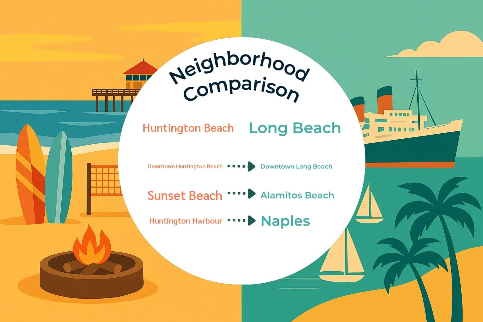 Huntington Beach vs Long Beach Neighborhood Comparison