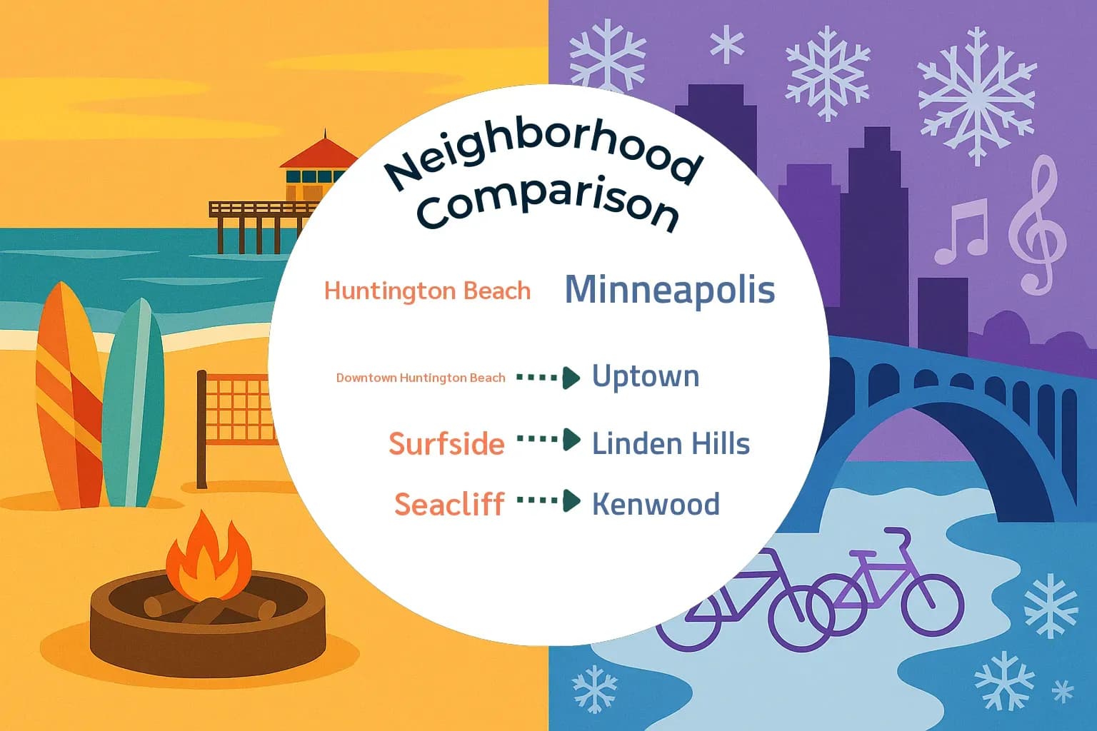 Huntington Beach vs Minneapolis Neighborhood Comparison