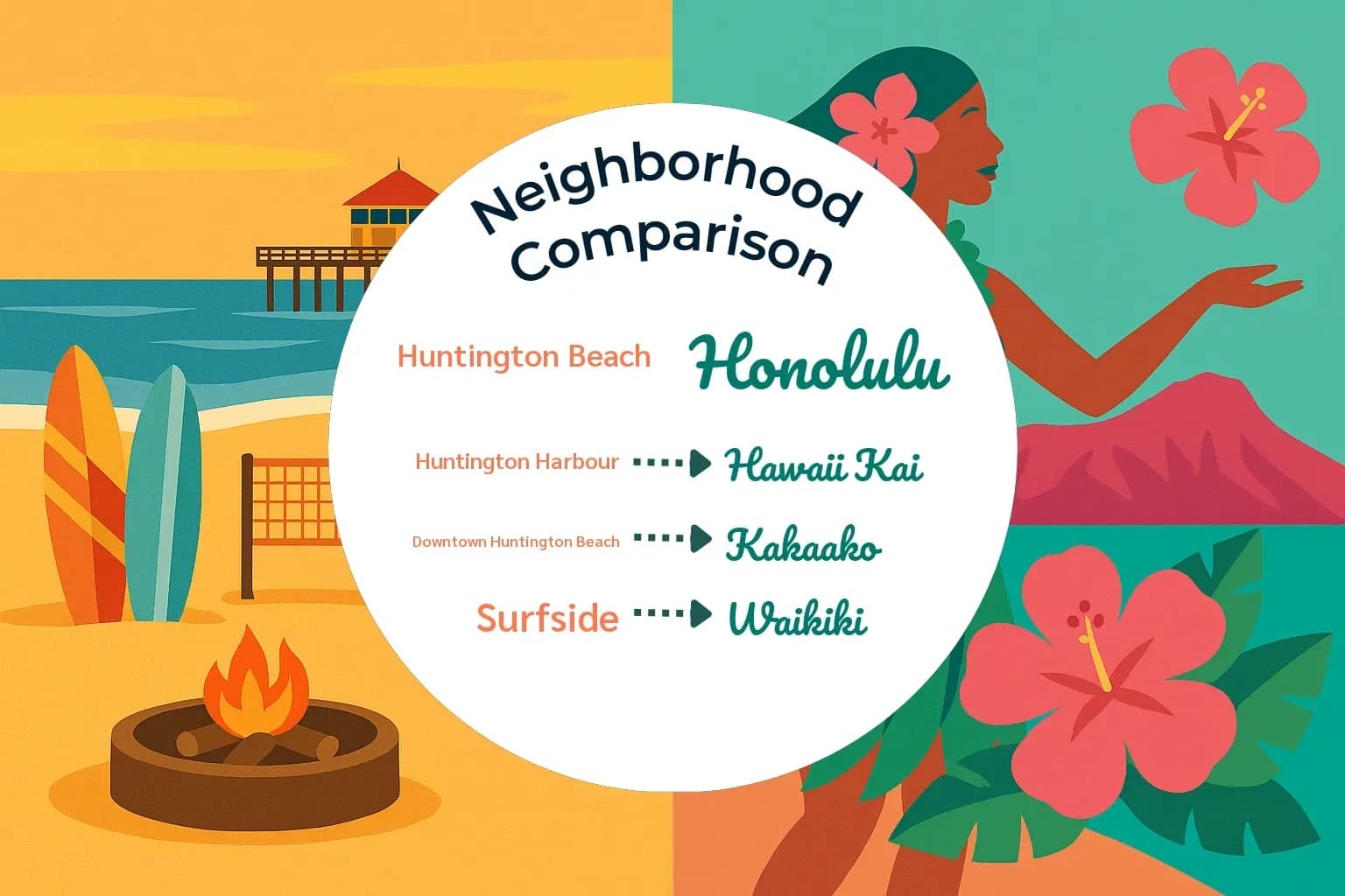 Huntington Beach vs Honolulu Neighborhood Comparison