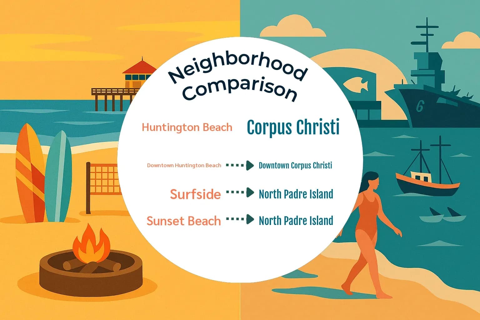 Huntington Beach vs Corpus Christi Neighborhood Comparison