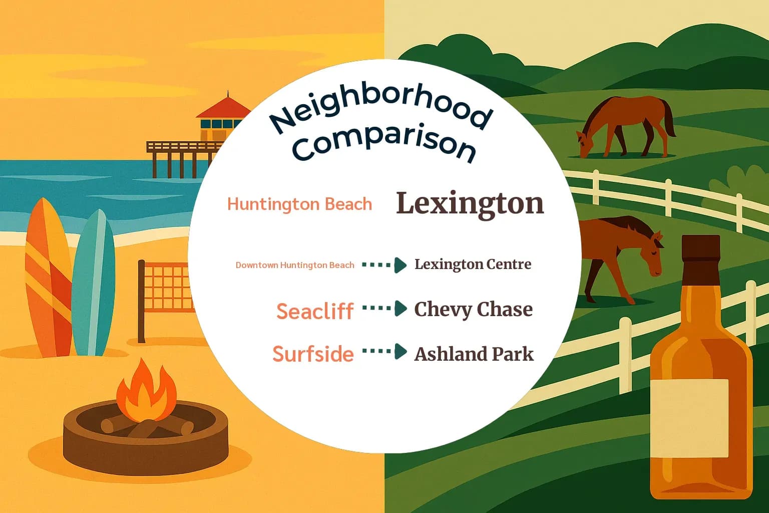 Huntington Beach vs Lexington Neighborhood Comparison