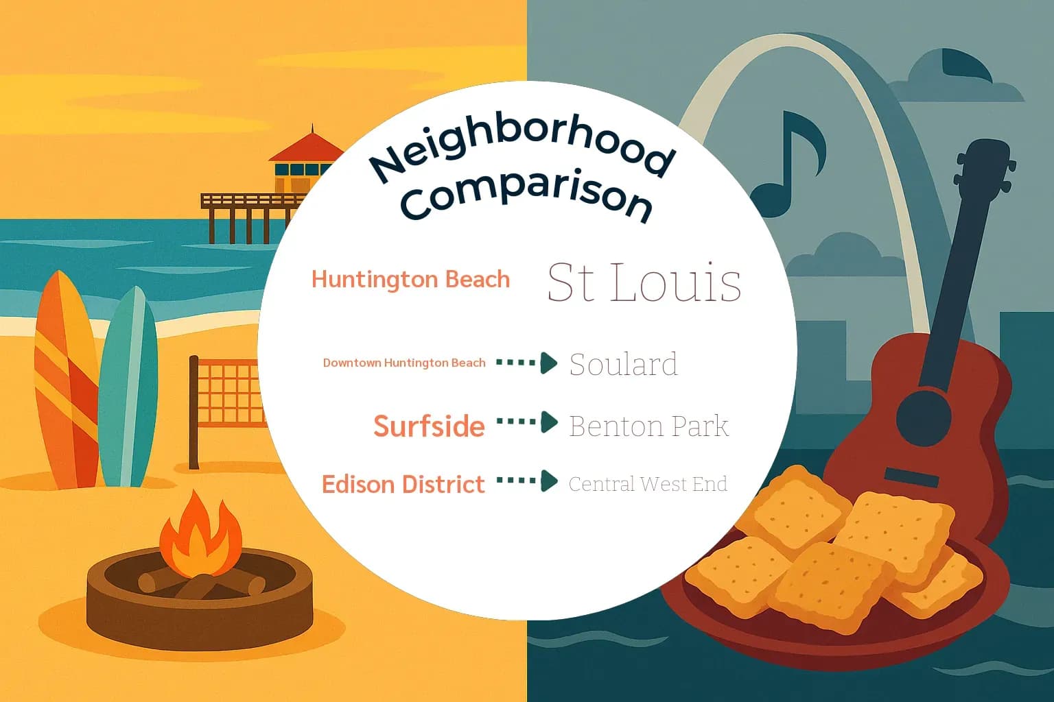 Huntington Beach vs St. Louis Neighborhood Comparison