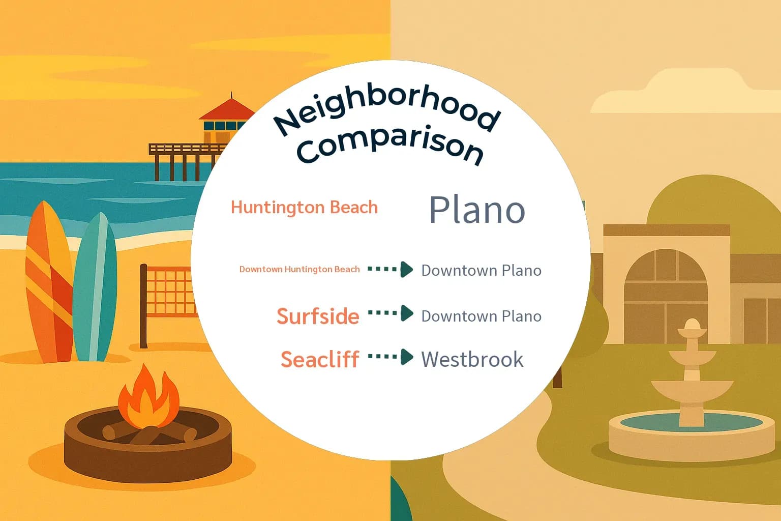Huntington Beach vs Plano Neighborhood Comparison