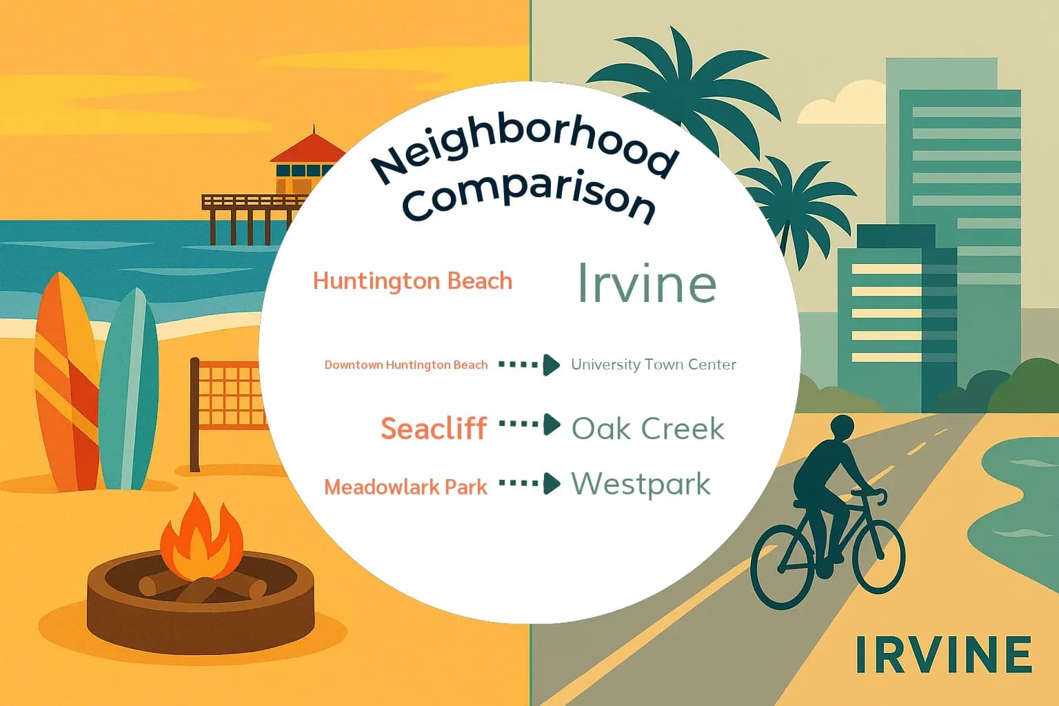 Huntington Beach vs Irvine Neighborhood Comparison