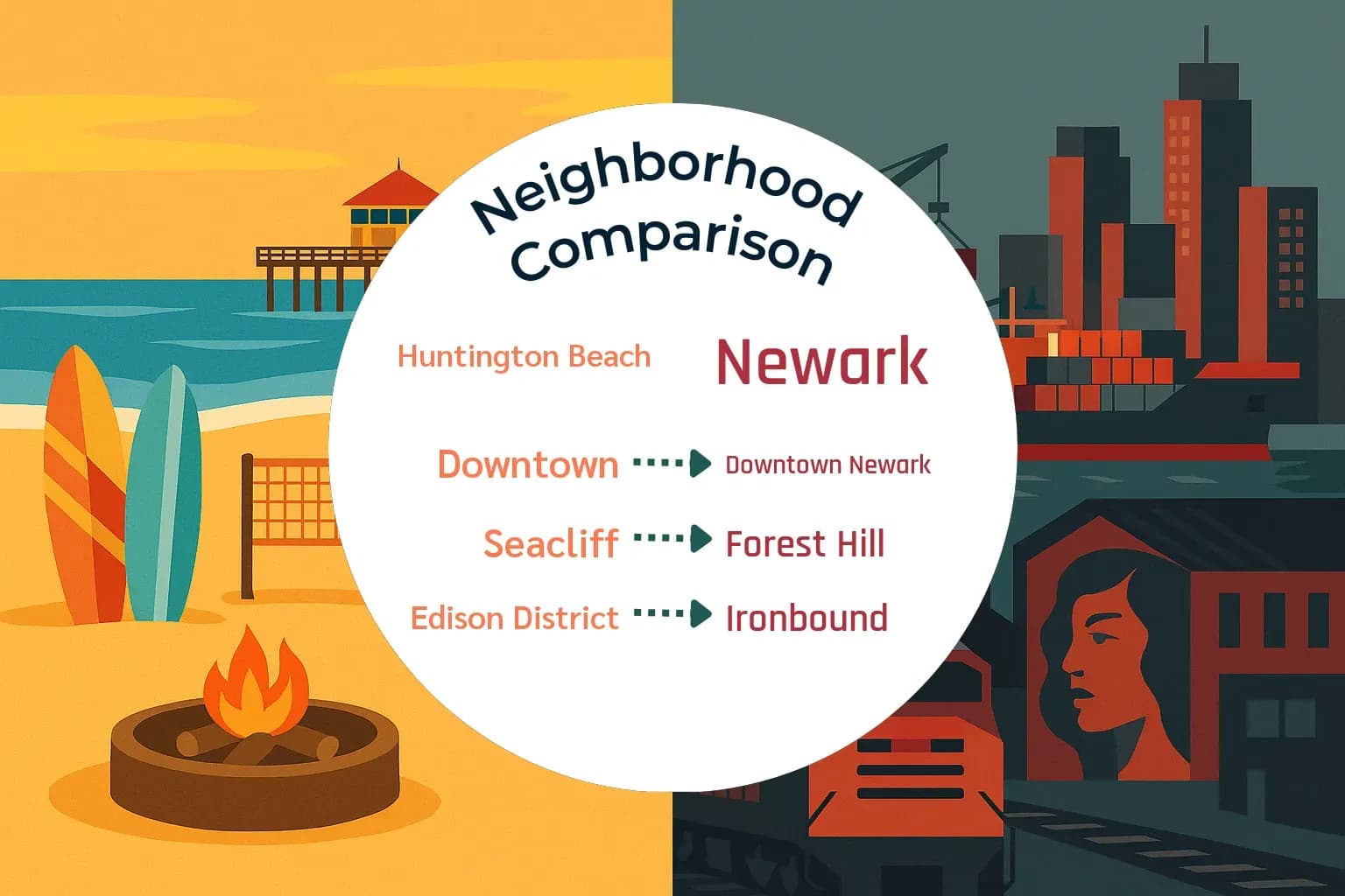 Huntington Beach vs Newark Neighborhood Comparison