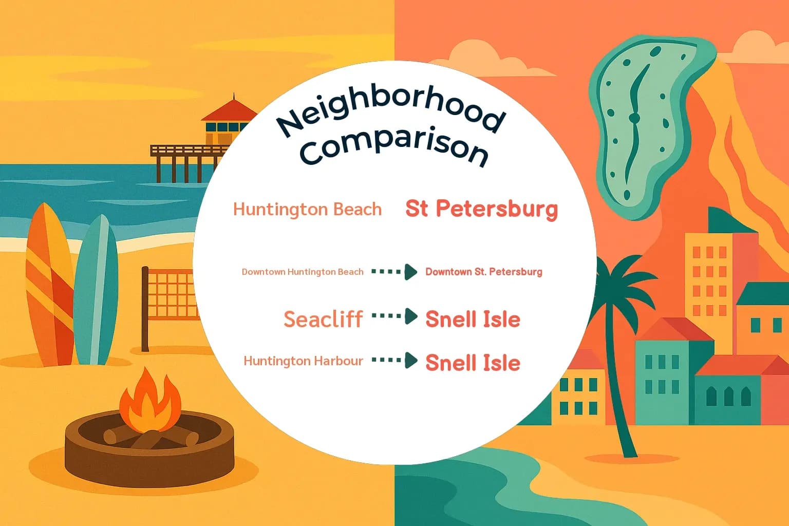 Huntington Beach vs St. Petersburg Neighborhood Comparison