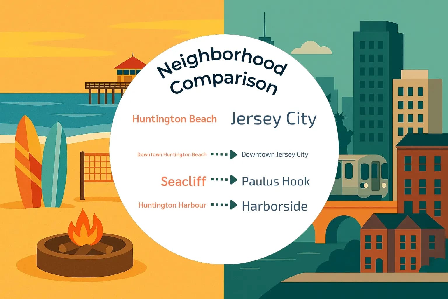 Huntington Beach vs Jersey City Neighborhood Comparison