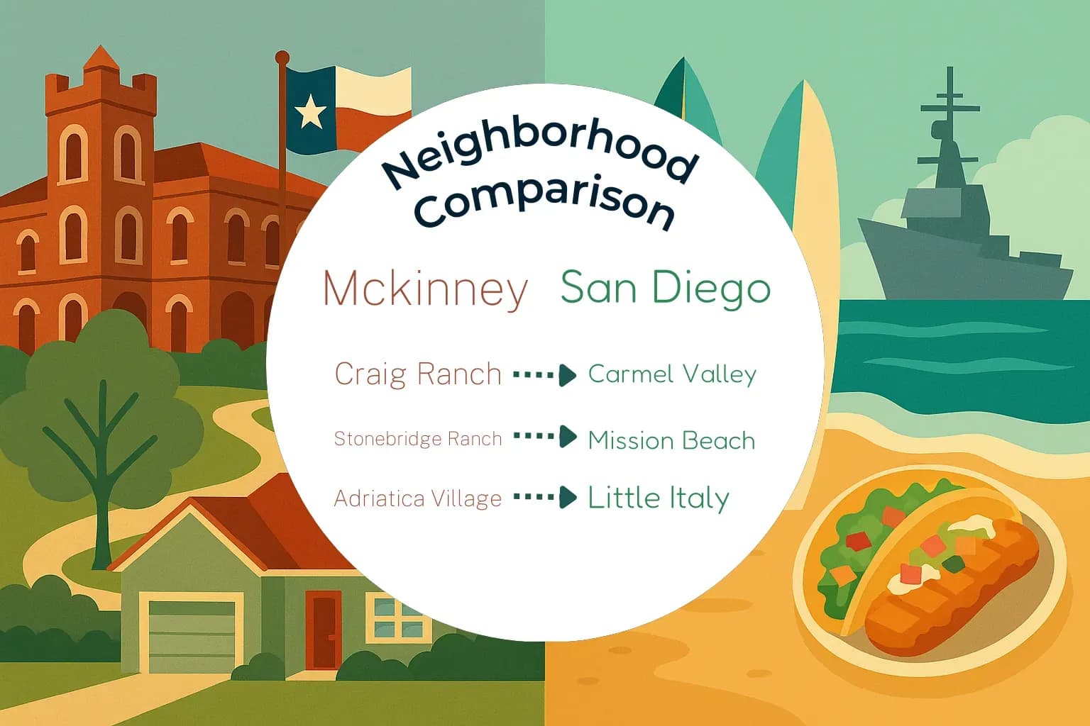 Mckinney vs San Diego Neighborhood Comparison