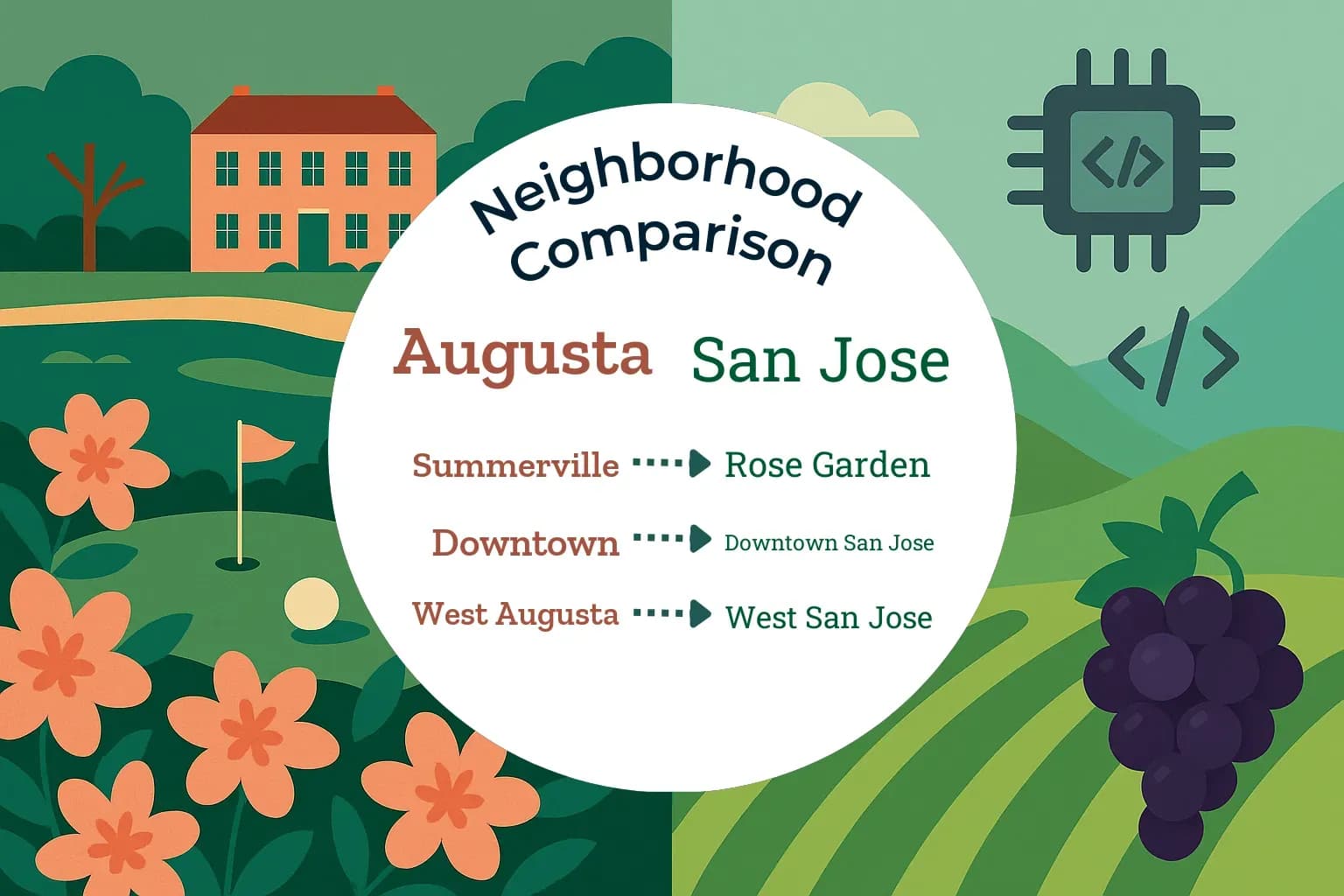 Augusta vs San Jose Neighborhood Comparison