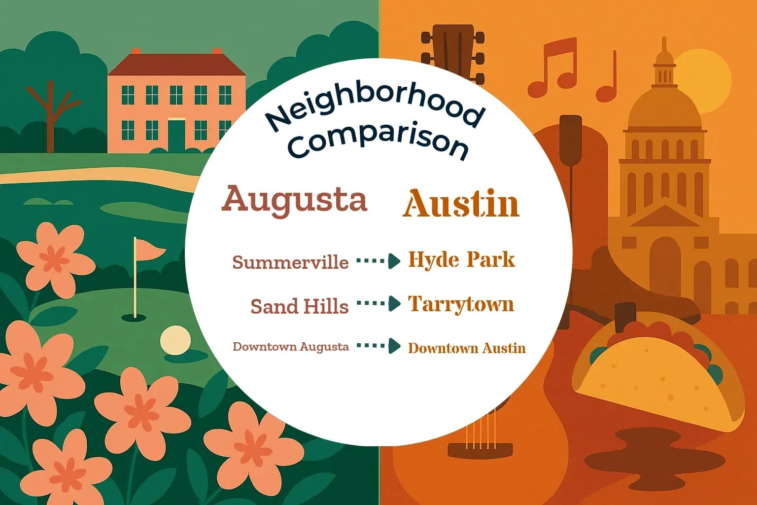 Augusta vs Austin Neighborhood Comparison
