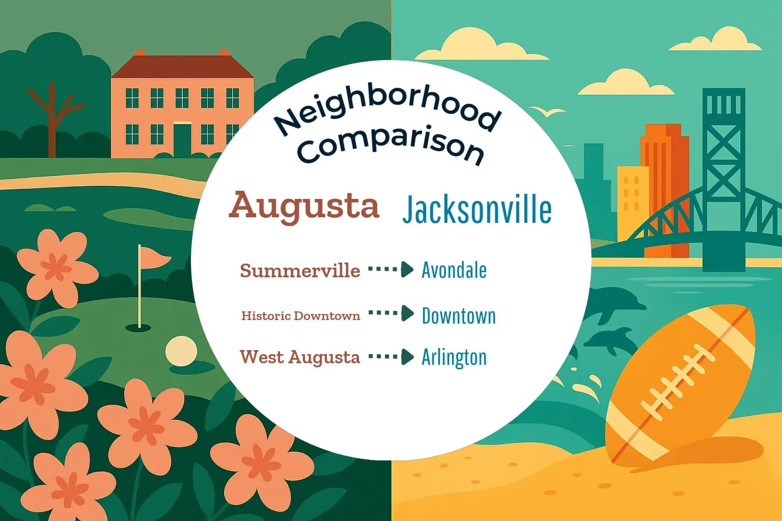 Augusta vs Jacksonville Neighborhood Comparison