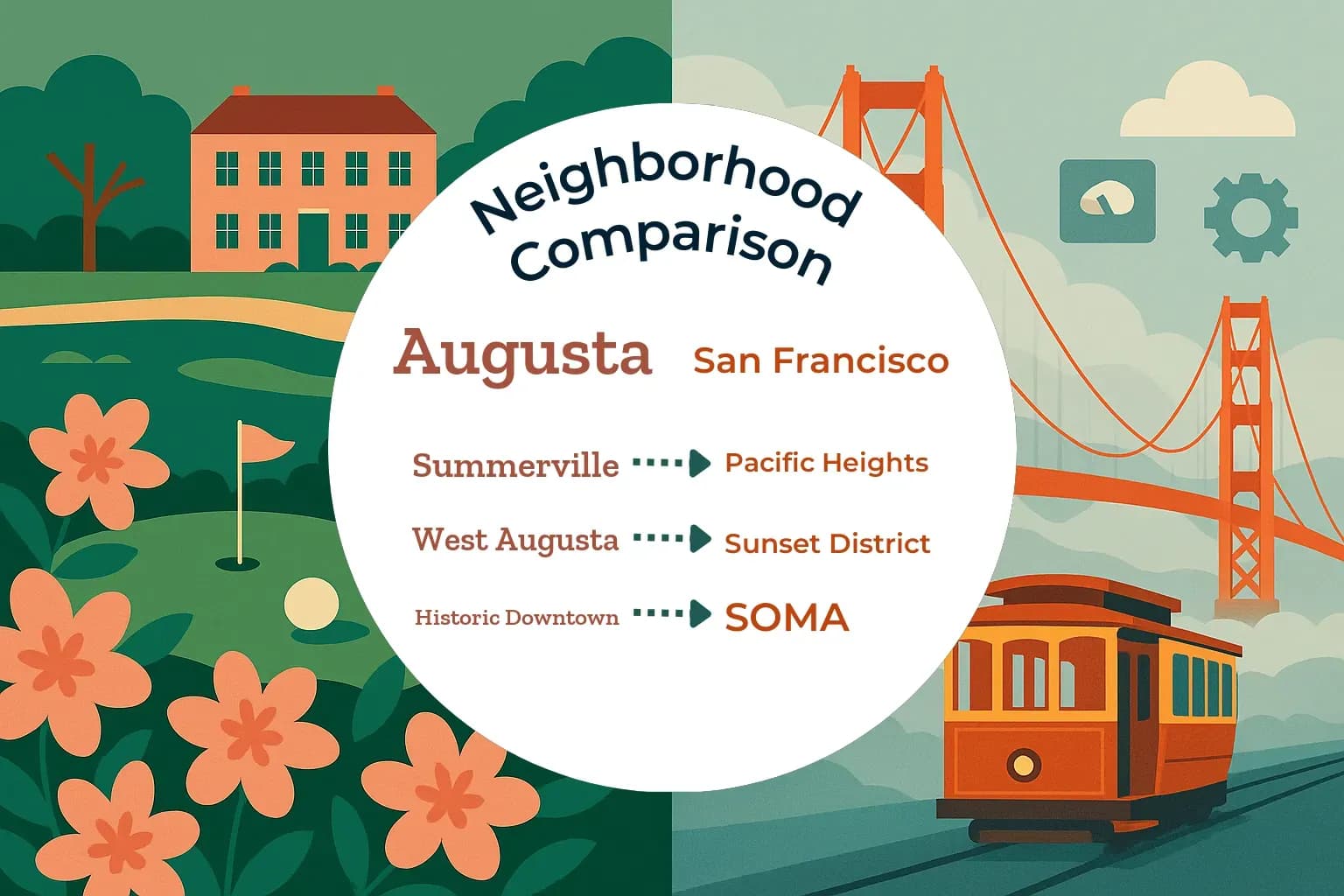 Augusta vs San Francisco Neighborhood Comparison