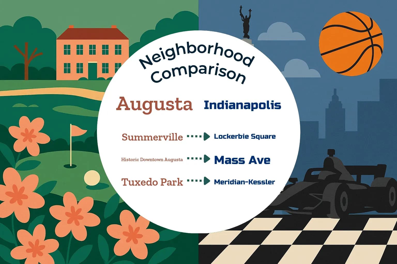 Augusta vs Indianapolis Neighborhood Comparison
