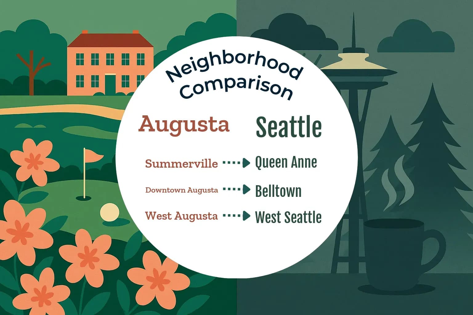 Augusta vs Seattle Neighborhood Comparison