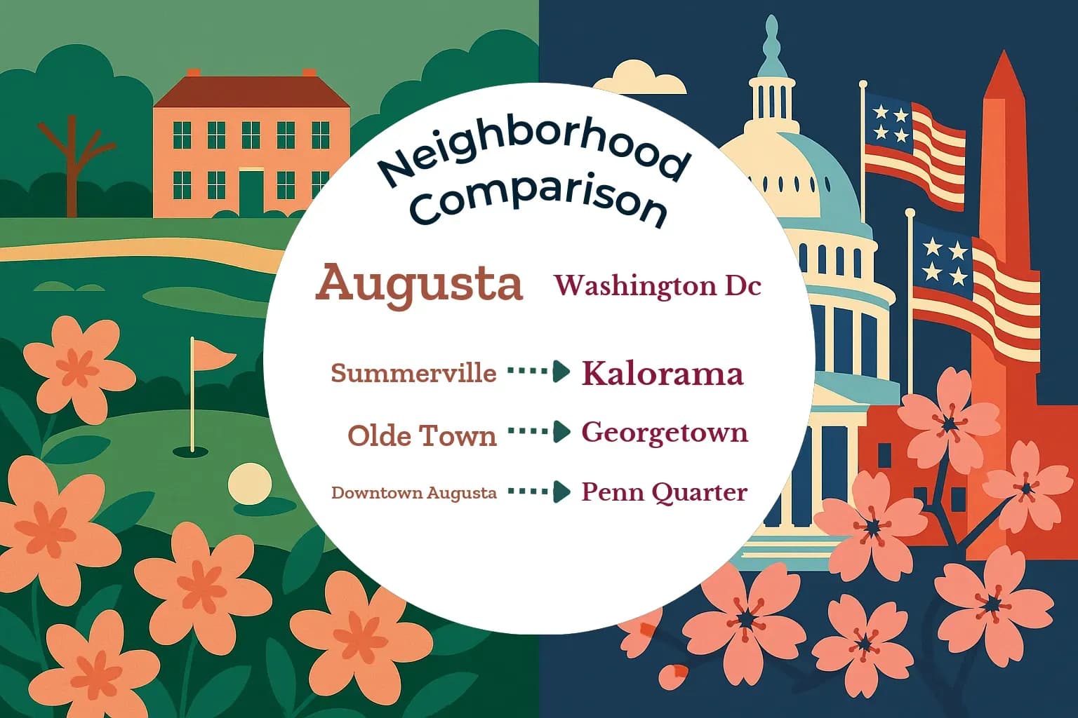 Augusta vs Washington DC Neighborhood Comparison