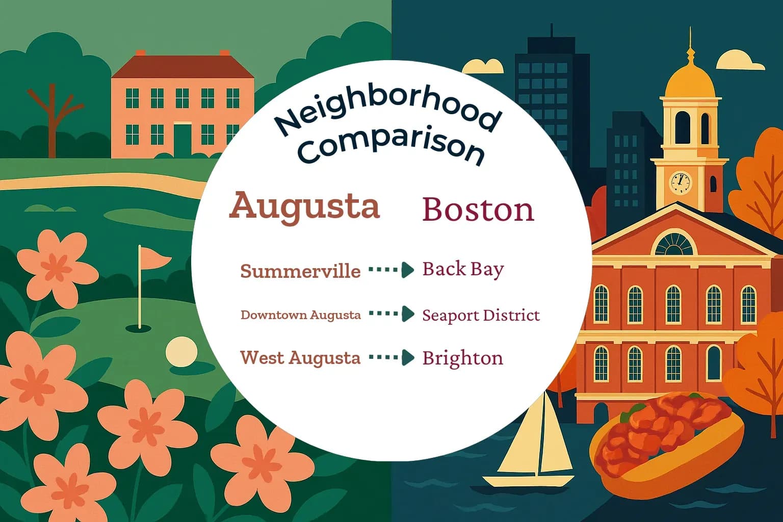 Augusta vs Boston Neighborhood Comparison