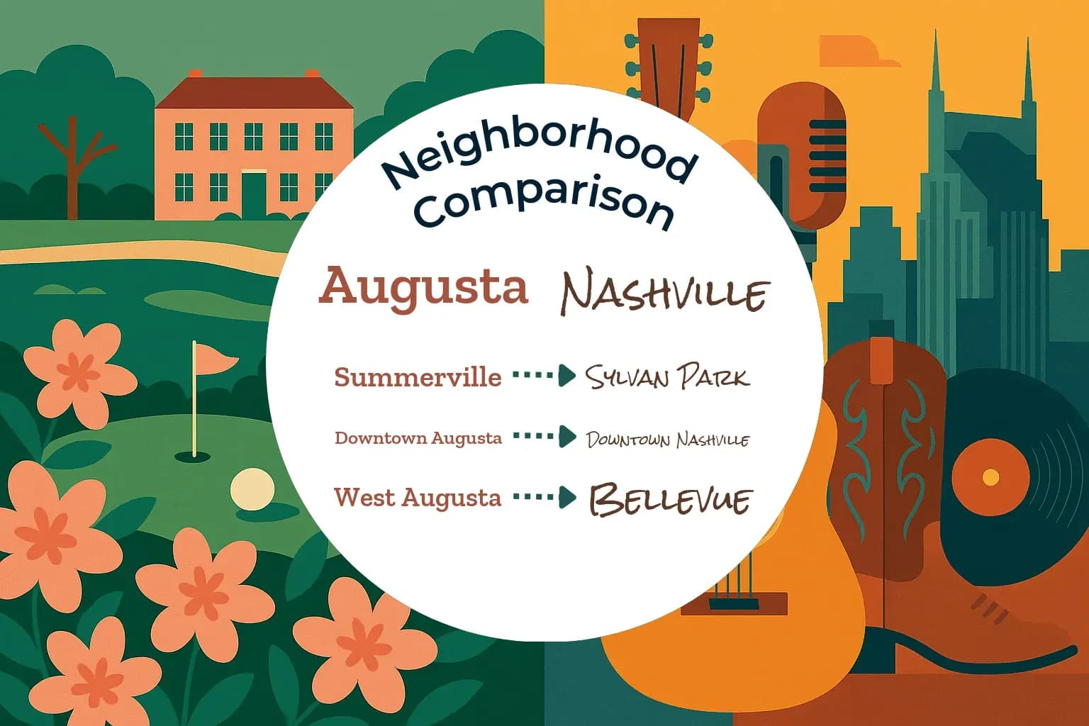 Augusta vs Nashville Neighborhood Comparison