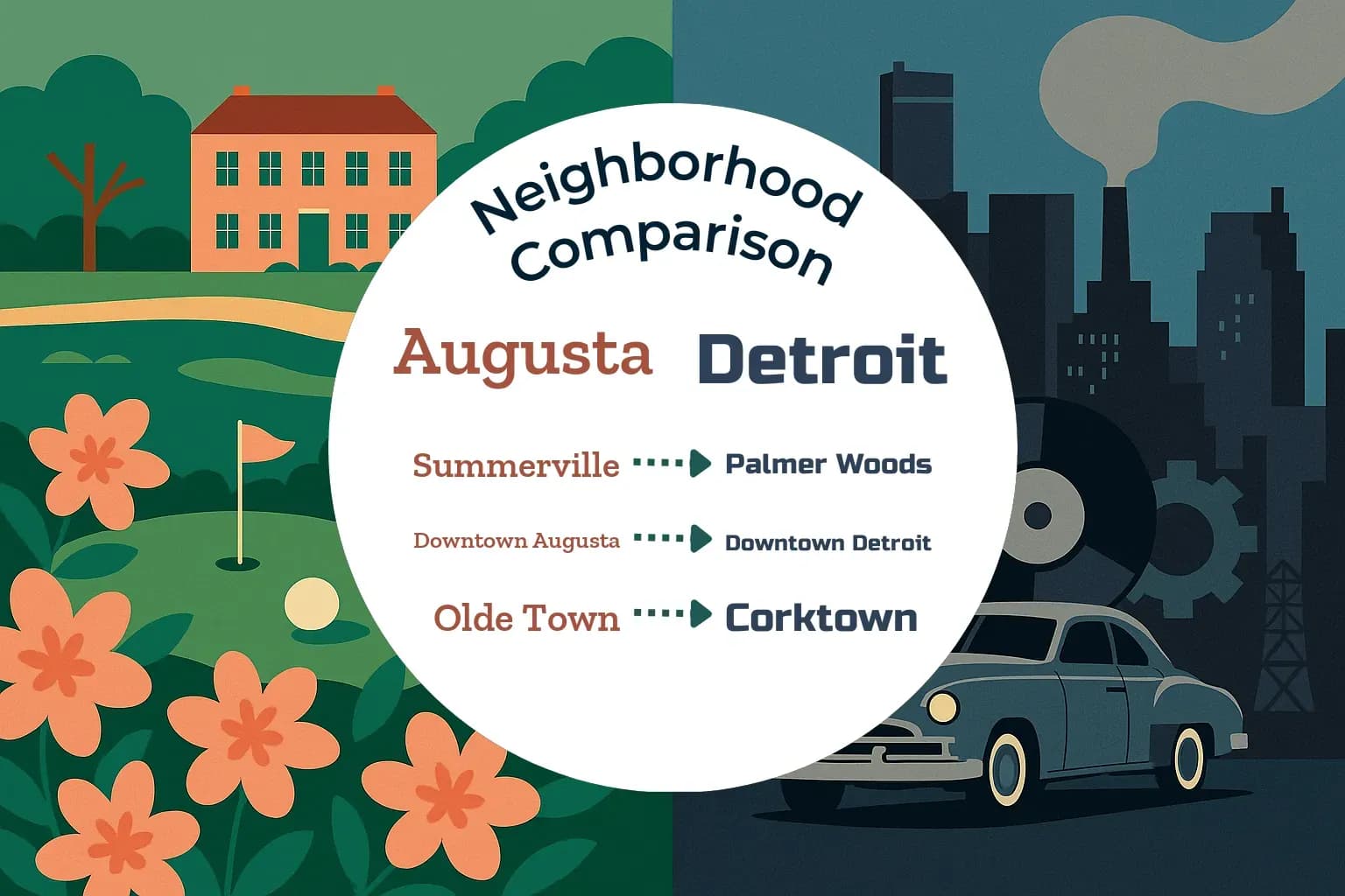 Augusta vs Detroit Neighborhood Comparison
