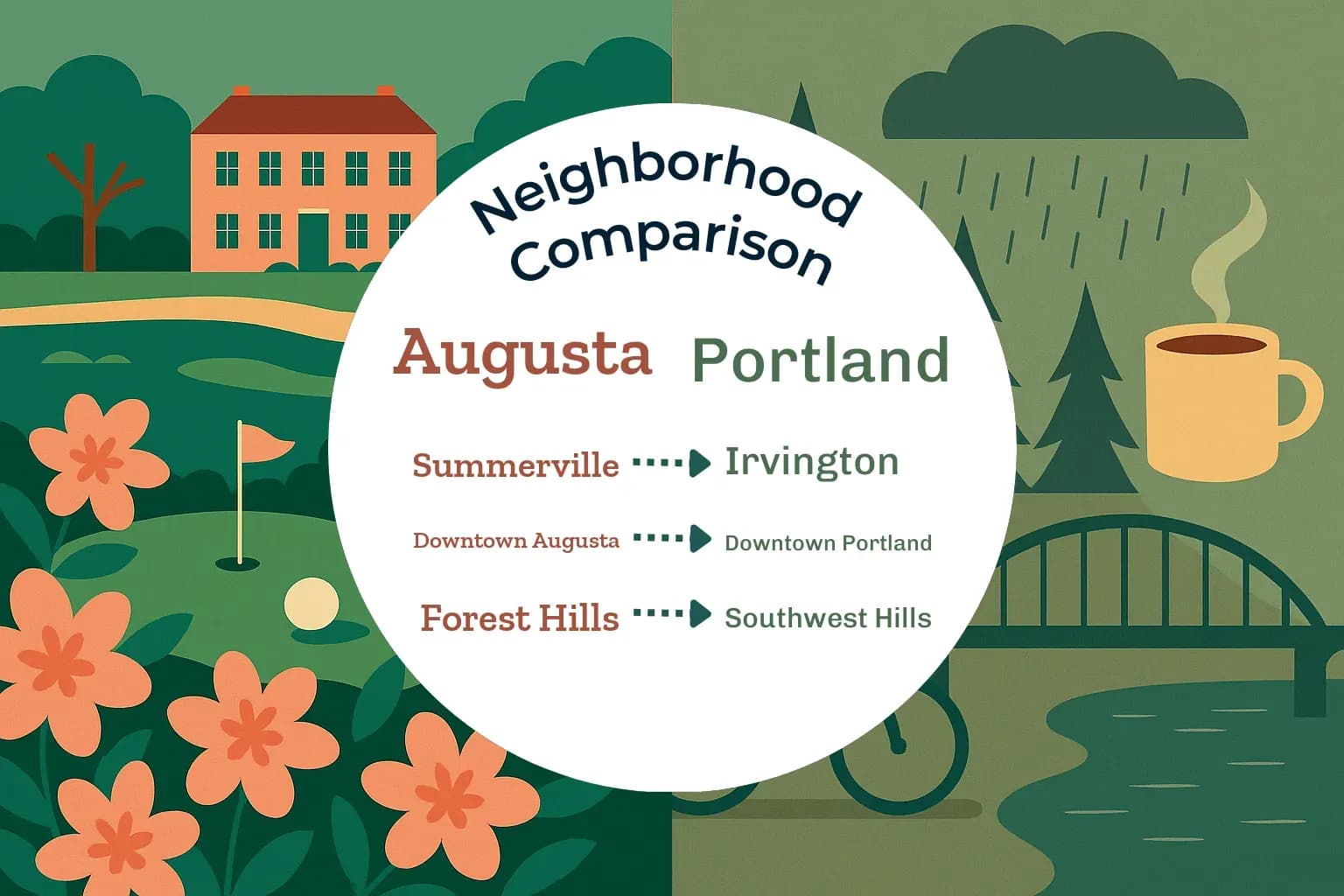 Augusta vs Portland Neighborhood Comparison