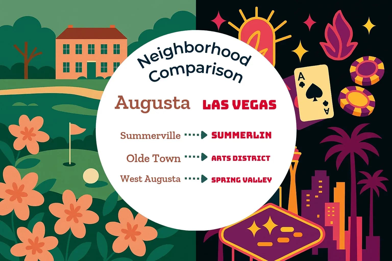 Augusta vs Las Vegas Neighborhood Comparison